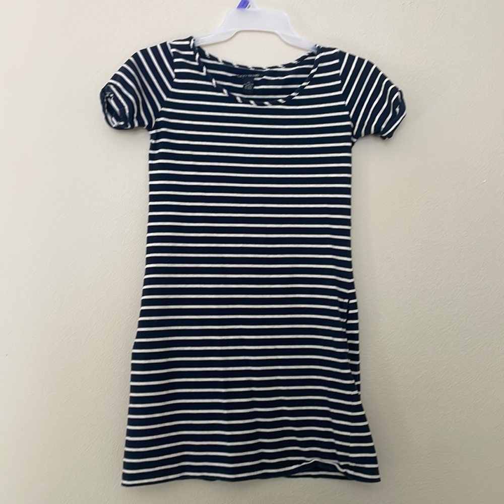 Striped cotton short sleeve tee dress